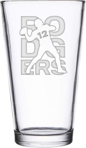 Hat Shark Football Sports Athletic Player - Laser Engraved Pint Glasses for Beer, 16 oz Stein (Brady #12) in Kuwait