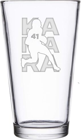 Hat Shark Football Sports Athletic Player - Laser Engraved Pint Glasses for Beer, 16 oz Stein (Brady #12) in Kuwait