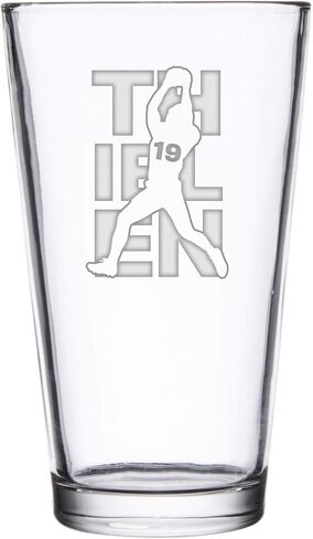 Hat Shark Football Sports Athletic Player - Laser Engraved Pint Glasses for Beer, 16 oz Stein (Brady #12) in Kuwait