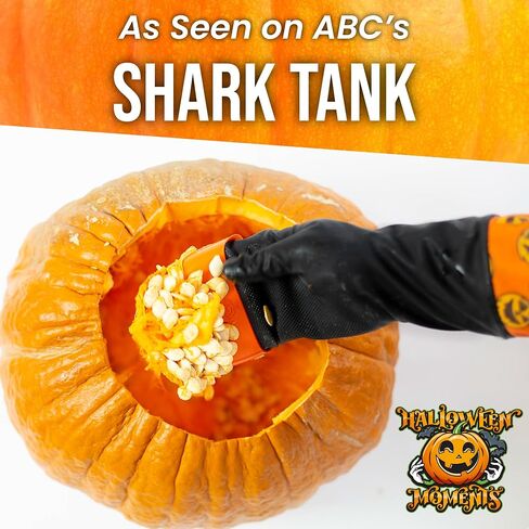 Pumpkin Scraper Glove – As Seen On Shark Tank - Mess Free and Fun Pumpkin Carving Kit – Carve and Clean Jack-O-Lantern Guts with Ease and Zero Mess on Your Hands! (Adult Kit) in Saudi Arabia