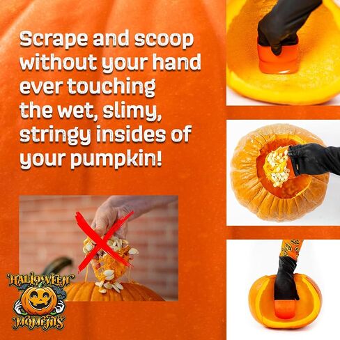 Pumpkin Scraper Glove – As Seen On Shark Tank - Mess Free and Fun Pumpkin Carving Kit – Carve and Clean Jack-O-Lantern Guts with Ease and Zero Mess on Your Hands! (Adult Kit) in Saudi Arabia