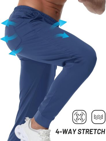 TACVASEN Men's Fleece Lined Joggers Sweatpants with Zipper Pockets Water Resistant Winter Warm Running Athletic Gym Pants in Saudi Arabia