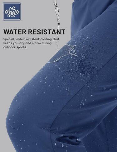 TACVASEN Men's Fleece Lined Joggers Sweatpants with Zipper Pockets Water Resistant Winter Warm Running Athletic Gym Pants in Saudi Arabia