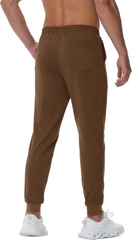 TACVASEN Men's Fleece Lined Joggers Sweatpants with Zipper Pockets Water Resistant Winter Warm Running Athletic Gym Pants in Kuwait