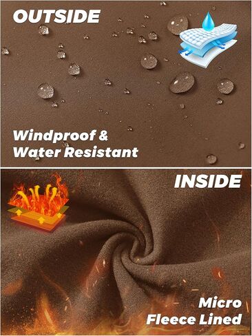 TACVASEN Men's Fleece Lined Joggers Sweatpants with Zipper Pockets Water Resistant Winter Warm Running Athletic Gym Pants in Kuwait