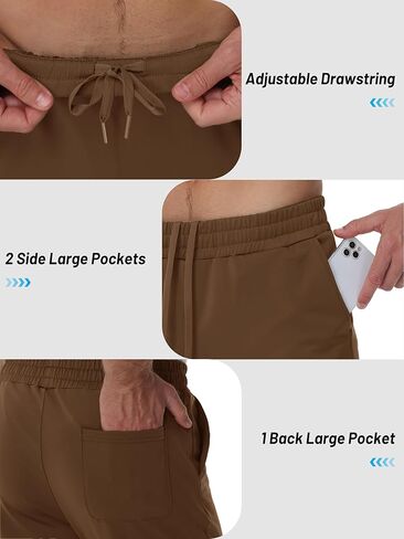 TACVASEN Men's Fleece Lined Joggers Sweatpants with Zipper Pockets Water Resistant Winter Warm Running Athletic Gym Pants in Kuwait