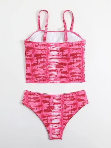 Floerns Women's 2 Piece Bikini Swimsuit Tie Dye High Waist Ruched Bathing Suit in Saudi Arabia