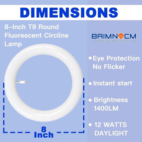 T9 LED Circline Light Bulb, FC8T9/DL Led Replacement for GE Philips Sylvania 8 Inch Circular Fluorescent T9 22W, Day Light 1500LM 2 Count in Saudi Arabia
