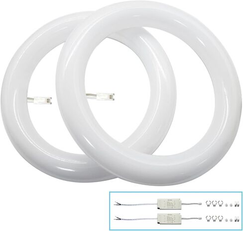 T9 LED Circline Light Bulb, FC8T9/DL Led Replacement for GE Philips Sylvania 8 Inch Circular Fluorescent T9 22W, Day Light 1500LM 2 Count in Saudi Arabia