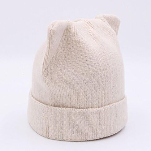 Women Cat Hat Cat Ear Beanie Hat Wool Braided Knit Trendy Winter Warm Cap in Saudi Arabia