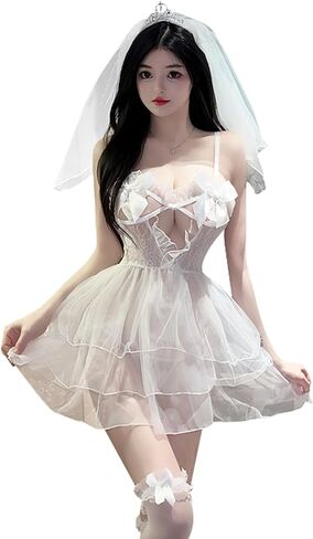 Sexy Bride Women's Passionate Underwear Wedding Dress Role Playing Temptation Clothing in Saudi Arabia