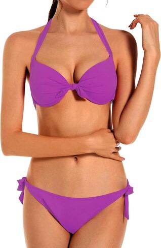 Womens Push Up Bikini Top with Underwire Low Waist Cheeky Bikinis Thong Bathing Suit Adjustable Swimwear 2pcs Swimsuit in Saudi Arabia