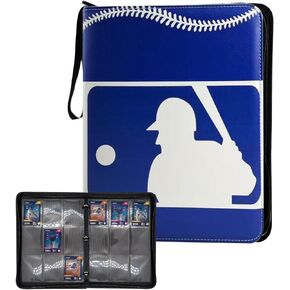 900 Cards Baseball Binder, 9 Pockets Sports Cards Binder, Baseball Card Album Waterproof, PU Leather Baseball Card Binder, Navy Blue Baseball Card Holder, double Side Baseball Cards Binder.