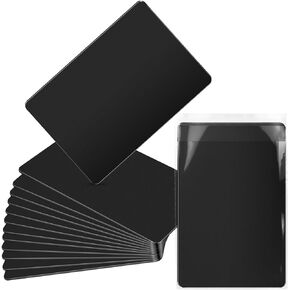 15 Pcs Blank Metal Business Cards, 1 mm Thick Anodized Aluminum Plaque Plate Cards for House Office Customer DIY Gift, 86 x 54 mm Metal Laser Engraving Cards (Black, Blank) in Kuwait