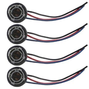 Qasim 1157 LED Bulbs Socket 2057 2357 7528 BAY15D Base Holder Wiring Harness for Turn Signal Brake Tail Lights-4Packs