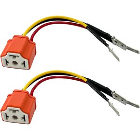 2 PCS H4 HB2 9003 Wiring Harness Headlight Socket, 16AWG Ceramic Headlight Connector, Pigtail Socket Female Plug, Headlight Fog Light Retrofit Car Accessories for Truck Boat