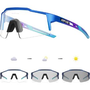 KAPVOE Photochromic Cycling Glasses MTB Clear Mountain Bike Sunglasses Transition Goggles Sports Baseball Running