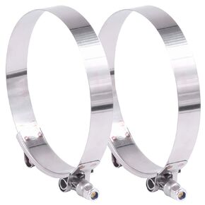 Hilitchi 2Pcs Stainless Steel T-Bolt Clamps with Rounded Band Edges Heavy Duty Turbo Intake Intercooler Clamp (86-94MM) for 3 1/2 Inch