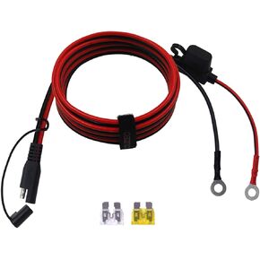 4FT/1.22m 14AWG Ring Terminal To SAE Harness Quick Connect/Disconnect Assembly, 20A Fuse