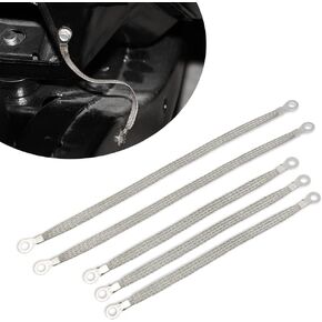 Universal Automotive Ground Strap, Alpha Rider 3pcs 10"x 1/2" & 2pcs 13" x 1/2" Professional Vehicle Grounding Cable Straps, Braided Tinned Copper Engine Ground Strap With 5/16" Rings Terminal