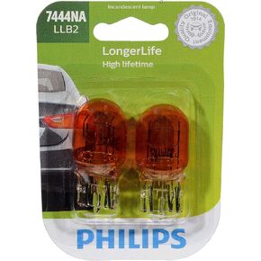 Philips Automotive Lighting 7444NA LongerLife Miniature Bulb, 2 Pack