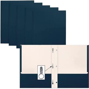 Better Office Products Navy Blue Paper 2 Pocket Folders with Prongs, 50 Pack, Matte Texture, Letter Size Paper Folders, 50 Pack, with 3 Metal Prong Fastener Clips, Dark Blue