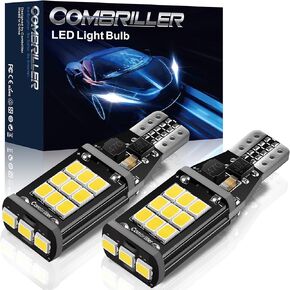 مصابيح LED Combriller 912 921 للنسخ الاحتياطي لمبات الضوء العكسي خالية من الأخطاء T15 906 W16W لمبات إضاءة احتياطية للشاحنة فائقة السطوع 6500K أبيض 2835 21-SMD 921 LED لمبة حزمة من 2 in Kuwait
