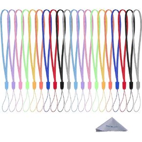 Wisdompro 20 Pack Hand Wrist Strap Lanyard, 7 Inch Short Colorful Nylon Wrist Lanyard String for USB Flash Drives, Keys, Keychains, ID Badges, Name Tags, Card Holders - Assorted Colors