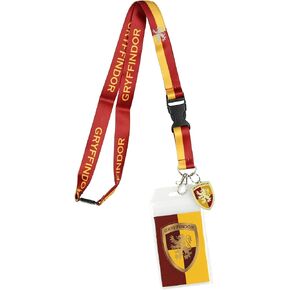 Harry Potter Gryffindor Lanyard With 3D Metal Charm ID Card Holder And Sticker for unisex, adult