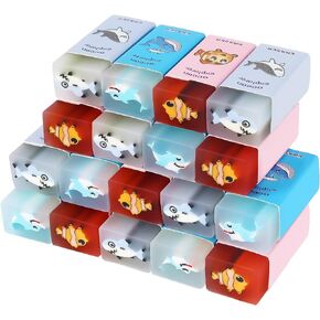 18 Pcs Dinosaur Erasers,Cute Jelly Erasers for Kids, Large Animal Erasers,Scented Pencil Erasers for Girls Boys Students Office Supplies,Homework Rewards, Soft and Flexible (Dinosaur)