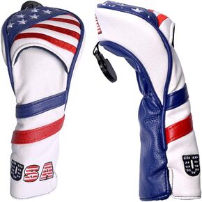 USA Golf Club 3 5 Fairway Wood Headcover American Stars and Stripes Flag Synthetic Leather Patriotic Head Covers Protector