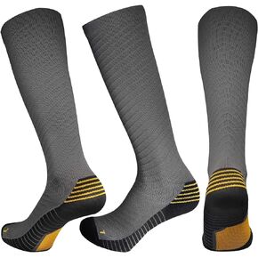 3 Pairs Compression Socks Men Women 20-30 mmHg Knee-High Support Athletic Socks for Sport, Travel, Leg Discomfort