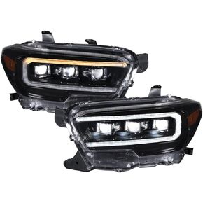 Sequential LED Headlights with White DRL compatible with Toyota, Tacoma 2016-2023 (pair)