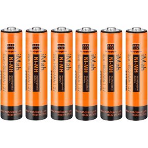 بطاريات iMah 1.2V 750mAh Ni-MH AAA القابلة لإعادة الشحن للهواتف اللاسلكية باناسونيك استبدل البطارية 300mAh BK30AAABU 400mAh BK40AAABU 550mAh HHR-55AAABU 630mAh HHR-65AAABU و750mAh HHR-75AAA/B (6 عبوات) in Kuwait