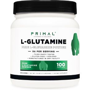 L-Glutamine Powder (500 Grams, 100 Servings) | Pure Unflavored Glutamine Amino Acid for Sport & Workout Support and Performance - Gluten Free, Non-GMO Nutritional Supplement