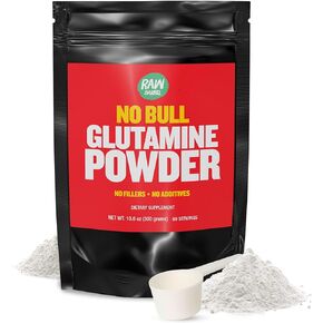 “No Bull" L-Glutamine Powder - Unflavored and Micronized Glutamine, Pure L Glutamine Powder, Non GMO, L Glutamine Supplement, Naturally Vegan, Vegetarian and Gluten Free, 300g