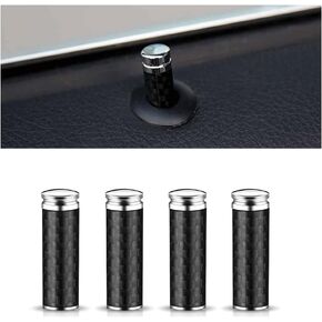 Rsept 4 Pieces Carbon Fiber Car Door Lock Knobs,Car Door Lock Knobs Pin Cover,Universal Door Lock Knob Pull Pins Car Interior Accessories,Pin Truck Door Locks Inner Lock Knob Pull Pins
