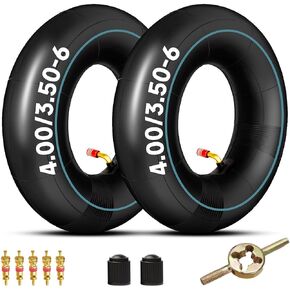 FVRITO 4.10-6 4.10/3.50-6 NHS Tire and Inner Tube for Go Kart Chinese ATV Quad 4 Wheeler Mini Bike Lawn Equipment Garden Rototiller Snow Blower Wheelbarrow lawn Tractor with bent Valve Stem Set of Two