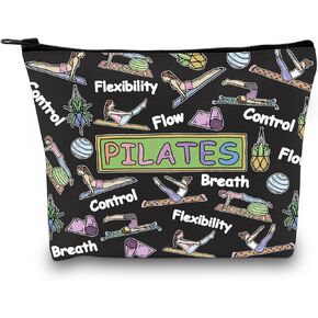 GJTIM Pilates Bag, Canvas Cosmetic Case for Fitness Instructor, Pilates Teacher Gift, Exercise Workout Bag, Marble Pattern, Medium Length