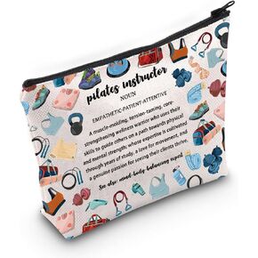 PWHAOO Pilates Instructor Appreciation Gift Pilates Instructor Definition Makeup Bag Pilates Teacher Coach Cosmetic Bag Pilates Life Gift (Pilates Instructor Definition M)