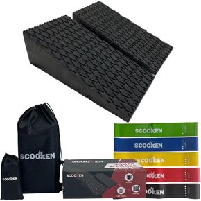 Squat Wedge Block with Bands - Non-Slip Texture Light-Weight High-Density - Slant Board for Squats Calf Raise Block Yoga Wedge Home Gym Accessories - Squat Ramp for Heel Elevated Squat Wedge in Saudi Arabia