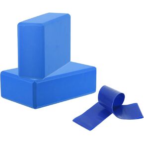 PATIKIL Yoga Blocks & Resistance Band Set, 2 Pack High-Density EVA Foam Yoga Block Bulk 9"x6"x3" Non-Slip Dance Brick Lightweight for Women Gym Stretching Yoga Pilates