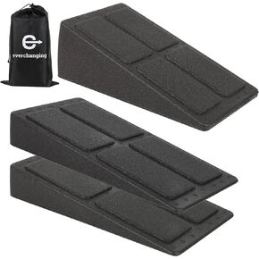 Heel Elevated Squat Wedge Blocks, 3 Pc. Set, Improve Weightlifting Form, Flexibility, and Joint Stability, Workout and Fitness Accessories to Improve Form and Reduce Injuries