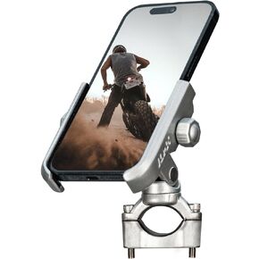 ILM Motorcycle Phone Mount Premium Aluminum Universal Bike Rack Handlebar Holder Fits iPhone 15 Pro Max 14 | 14 Max X | XS Max Galaxy Holds Phones Up to 3.7" Wide Model A10(Black)