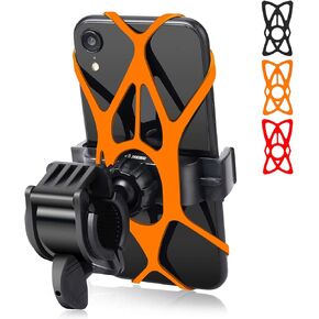 Bike Phone Mount Universal Adjustable Cell Phone Holder for Bicycle Motorcycle Compatible with iPhone Max Xr Xs X Pro 12 11 8 7 Plus, Galaxy S20 S10 S9 S8 S7 Edge Note 10 9 8 7