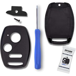 3-BTN Cover Case Keyless Entry Remote Key Fob Shell Replacement, fits Honda Civic LX, CR-V, CR-Z, Pilot, Fit, Insight, Odyssey, Ridgeline, Accord Crosstour, NO Cutting Required