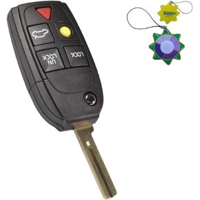 HQRP Remote Flip Folding Key Fob Shell Case Keyless Entry w/ 5 Buttons Compatible with Volvo XC70 2004 2005 2006 2007