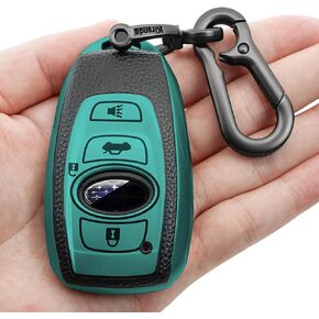 for Subaru key fob cover case with keychain,Texture Soft TPU key case/skin,4-Buttons fit BRZ Legacy Outback Ascent Crosstrek Forester WRX Remote Key Vehicle Accessories(Blue)