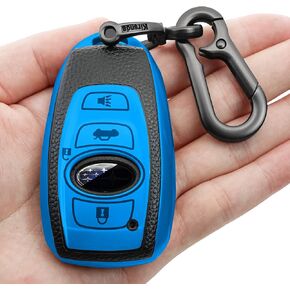 حافظة غطاء مفتاح Subaru Key fob مع سلسلة مفاتيح، حافظة مفاتيح/جلد ناعم من مادة TPU، 4 أزرار تناسب BRZ Legacy Outback Ascent Crosstrek Forester WRX ملحقات السيارة بمفتاح التحكم عن بعد (أحمر) in Kuwait