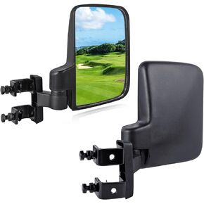 Golf Cart Side Mirrors Compatible with Club Car EZ-GO Yamaha and Others No-Drilling Needed Universal Mount to 0.75"-1.0" Windshield Tube